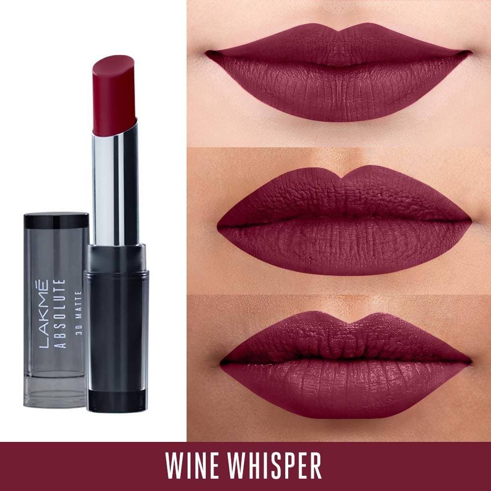 Lakme Absolute 3D Lipstick - Wine Whisper | Grocsy