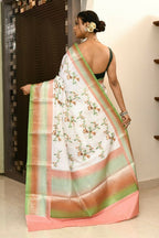 Joban Fashion Multicolor Saree Kataan Rainbow Digital Print With Embroidery | Grocsy