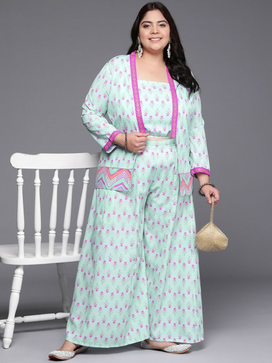 Ahalyaa Women's Traditional wear Co-ords - Blue | Grocsy