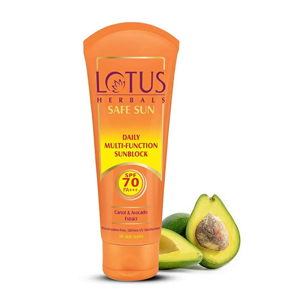 Lotus Herbals Safe Sun Daily Multi-Function Sunblock Sunscreen SPF 70 | Grocsy