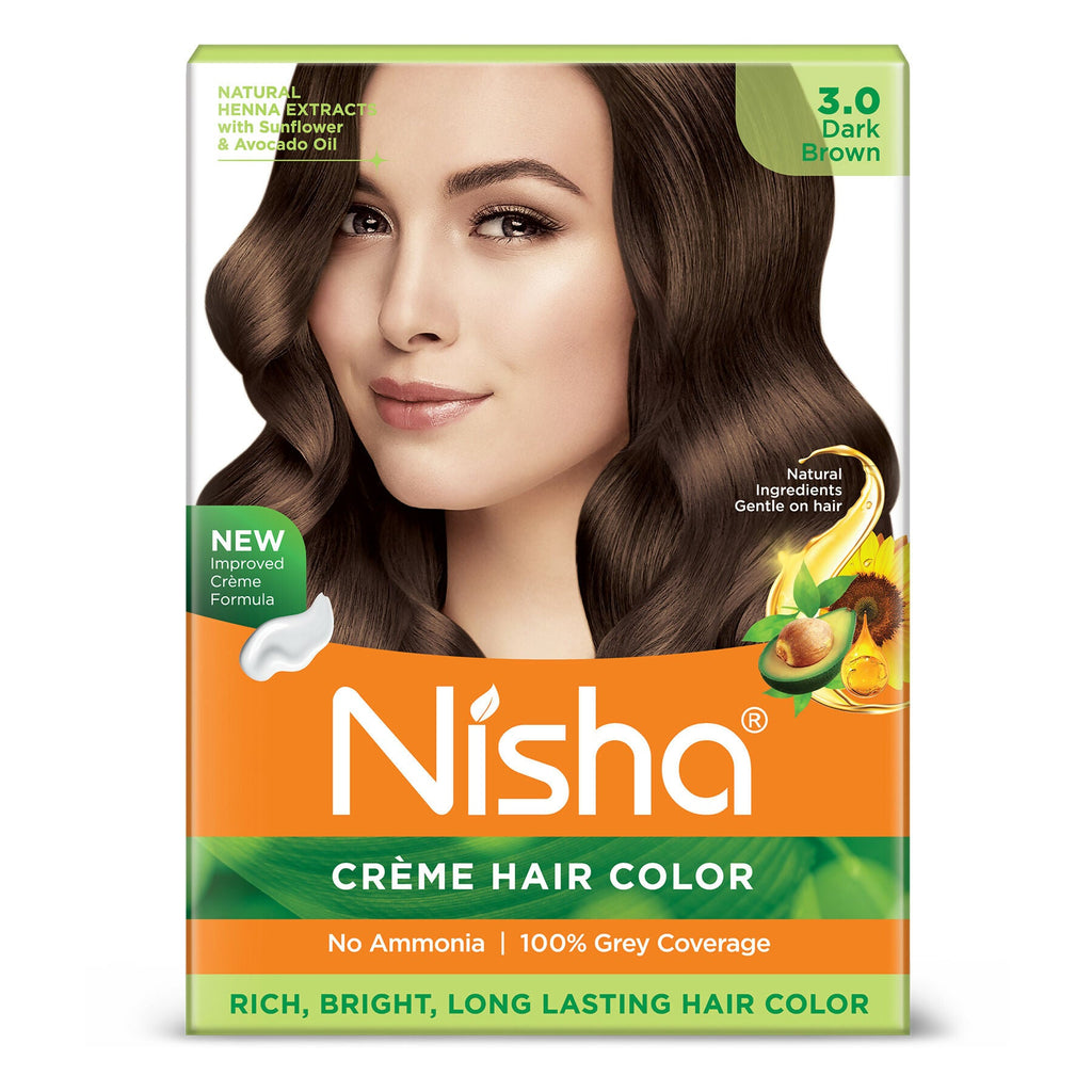 Nisha Creme Hair Color for Women - Dark Brown | Grocsy