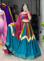 Yash Enterprise Multi Color Silk Embroidery Semi Stitched Navratri Chaniya Choli | Grocsy