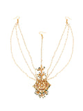 Layered Pearl Matha Patti (Gold) - Ruby Raang | Grocsy
