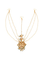 Layered Pearl Matha Patti (Gold) - Ruby Raang | Grocsy
