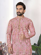 Anaita Peach Digital Printed Work Cotton Straight Kurta | Grocsy