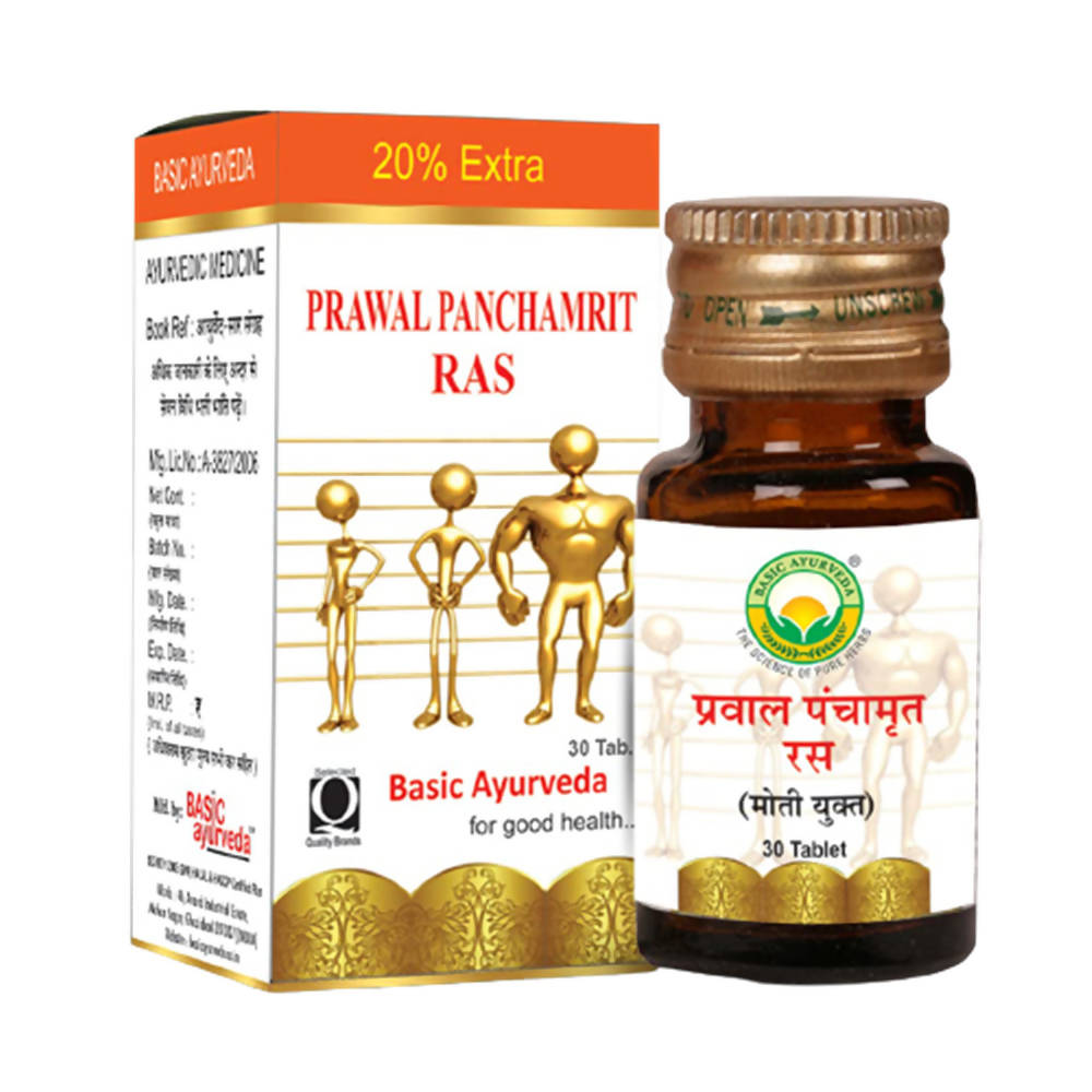 Basic Ayurveda Prawal Panchamrit Ras Tablet | Grocsy