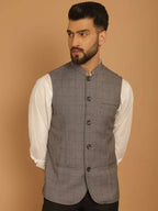 Even Apparels Nehru Jacket With Welt Pockets - Grey | Grocsy