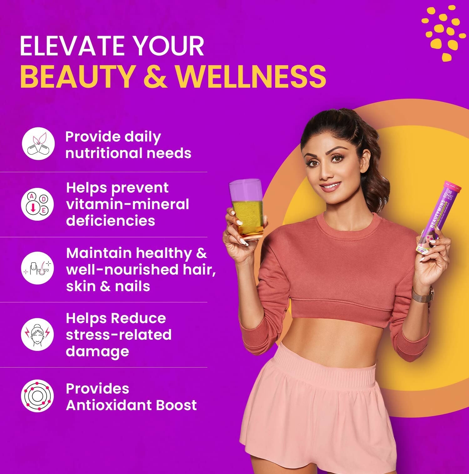 Chicnutrix Beautymins Effervescent Tablets - 26 Vitamins & Minerals Multivitamin For Women, Healthy Hair, Skin & Nails | Grocsy