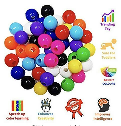Kipa 72 Pieces Big Size Plastic Counting Beads Fun Puzzle Game for Kids, Multicolor Play with Fun | Grocsy