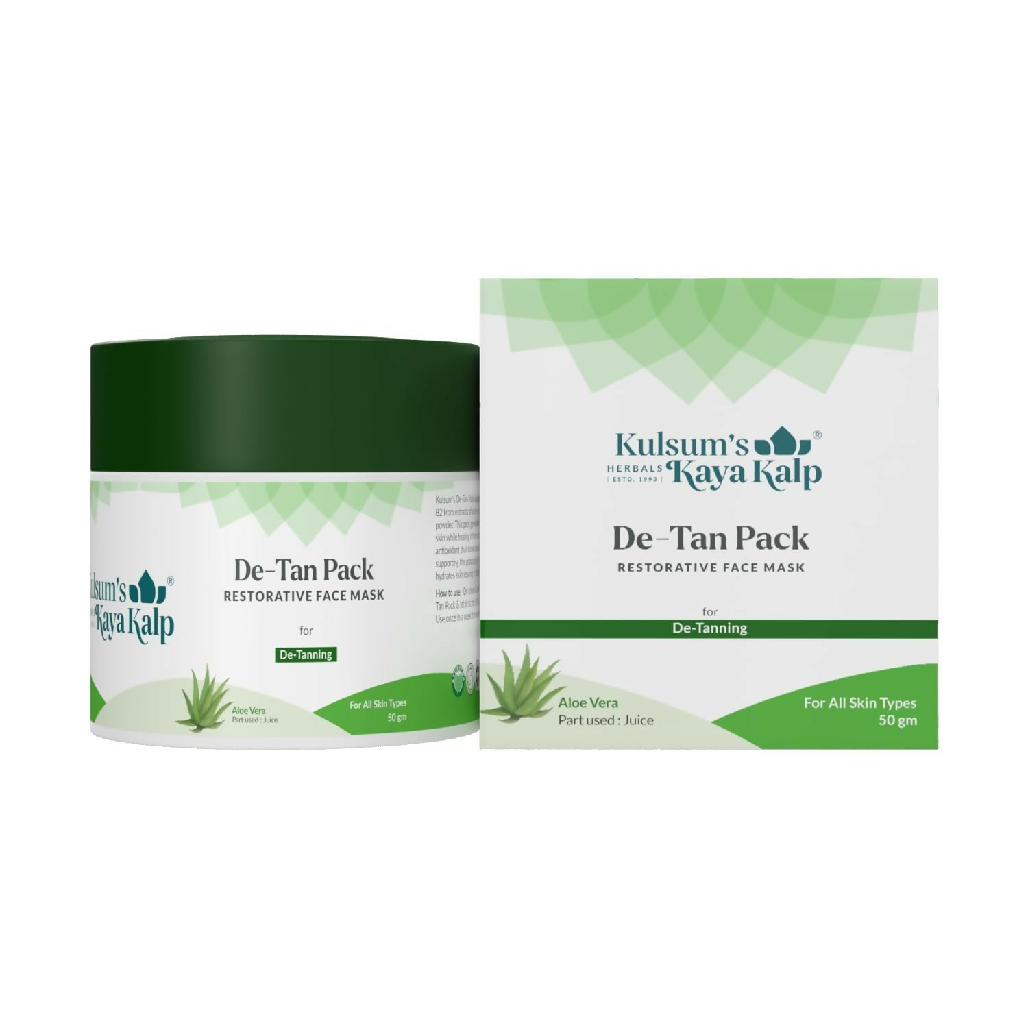 Kulsum's Kaya Kalp Herbals De-Tan Pack For De -Tanning | Grocsy
