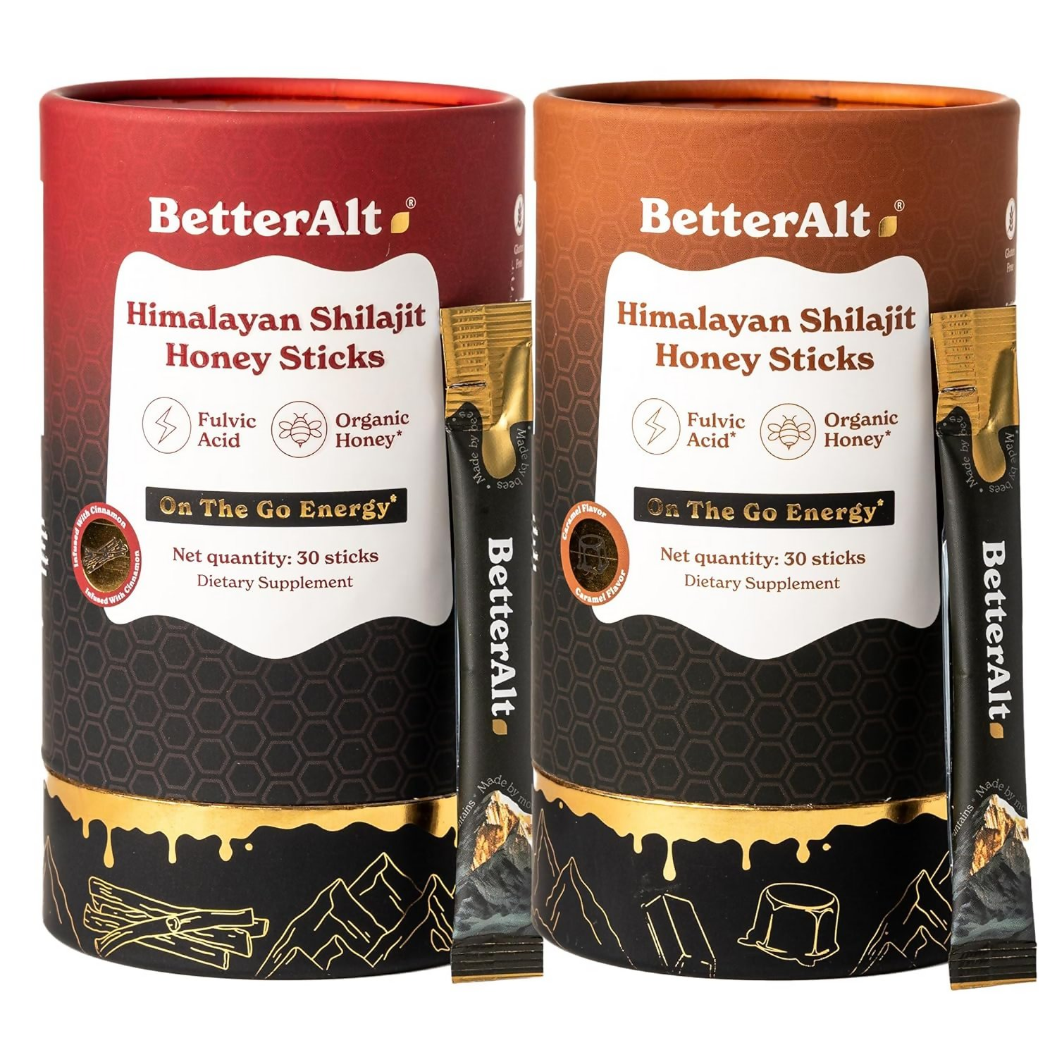 Better Alt Pure Himalayan Sj Energy Sticks Cinnamon & Caramel Combo | Grocsy
