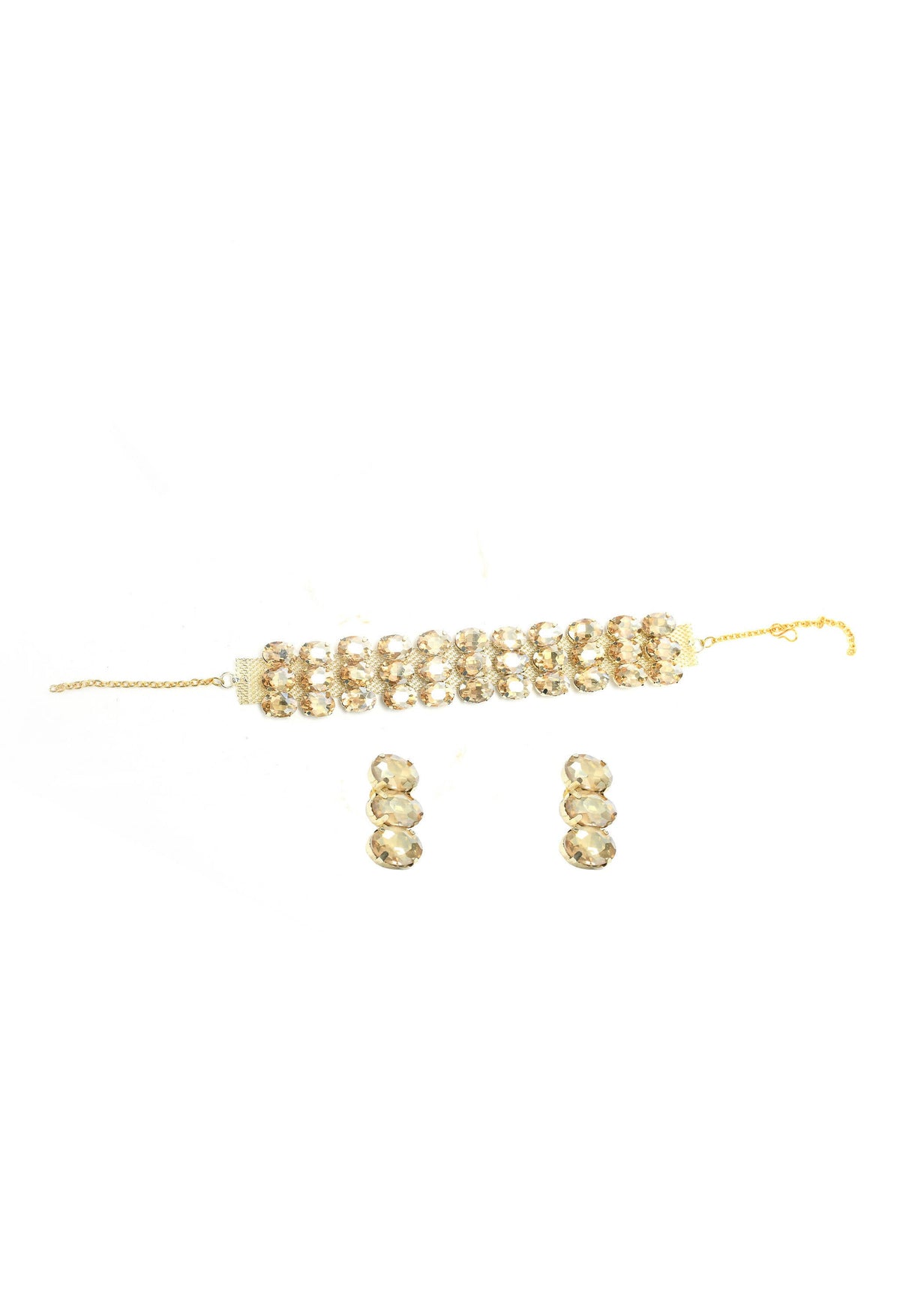 Mominos Fashion Johar Kamal Gold-Polished Finish Stone Choker For Women (Golden) | Grocsy