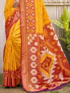 Shree Shyam Fashion Pochampalli Silk Yellow Saree | Grocsy