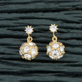 Joban Fashion Women Brass Golden White Ad Earrings | Grocsy