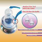 Goodmunchkins Stainless Steel Feeding Bottle with Bottle Cleaning Brush/Chakku/Anti Colic Silicone Nipple Combo-(300ml,Blue) | Grocsy
