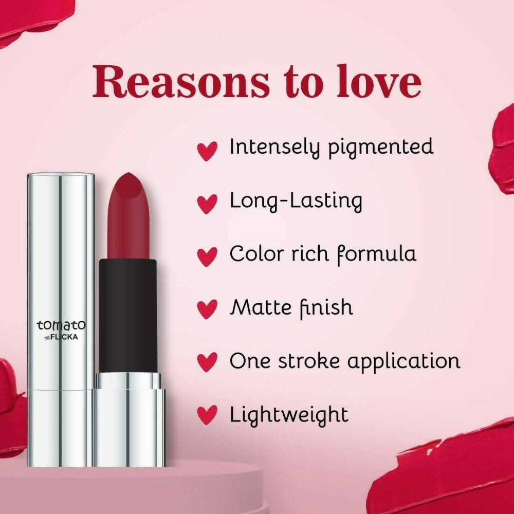 Flicka Tomato Brown Matte Finish Lipstick Shade 07 | Grocsy