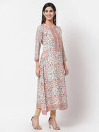 Myshka Multi Cotton Printed Full Sleeve Round Neck Casual Kurta | Grocsy