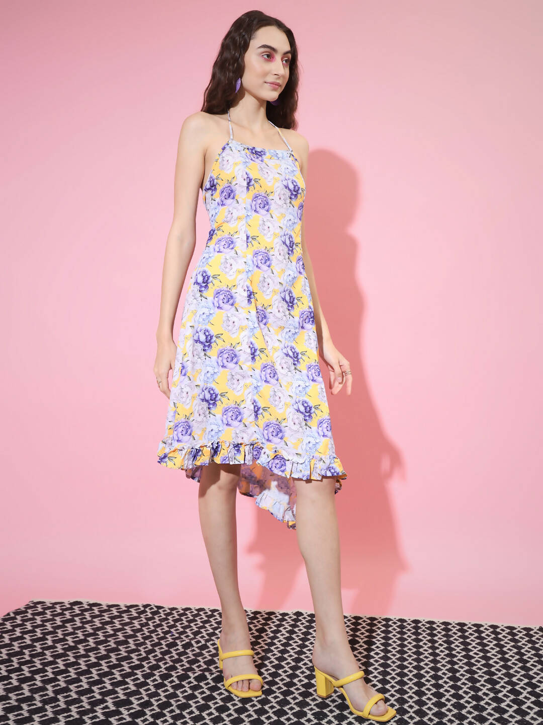 Myshka Women's Multi Floral Printed Fit and Flare Dress | Grocsy