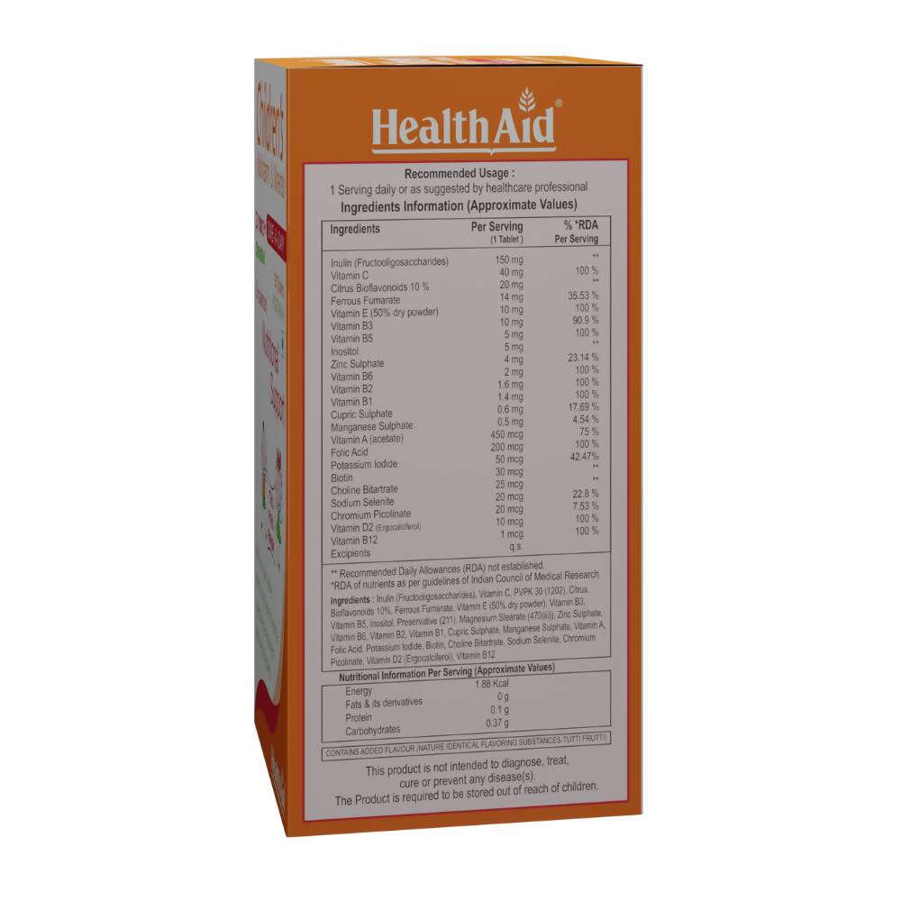 HealthAid Childrens MultiVitamin and Minerals Chewable Tablets | Grocsy
