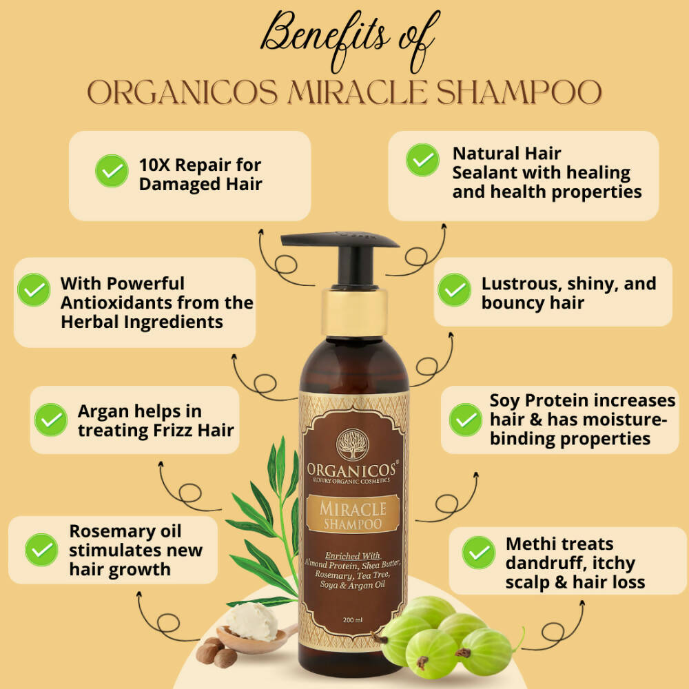 Organicos Miracle Anti Hair Fall Shampoo | Grocsy