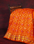 Orange All Over Printed Semi Chanderi Saree By Gayathri Reddy Designer Studio | Grocsy