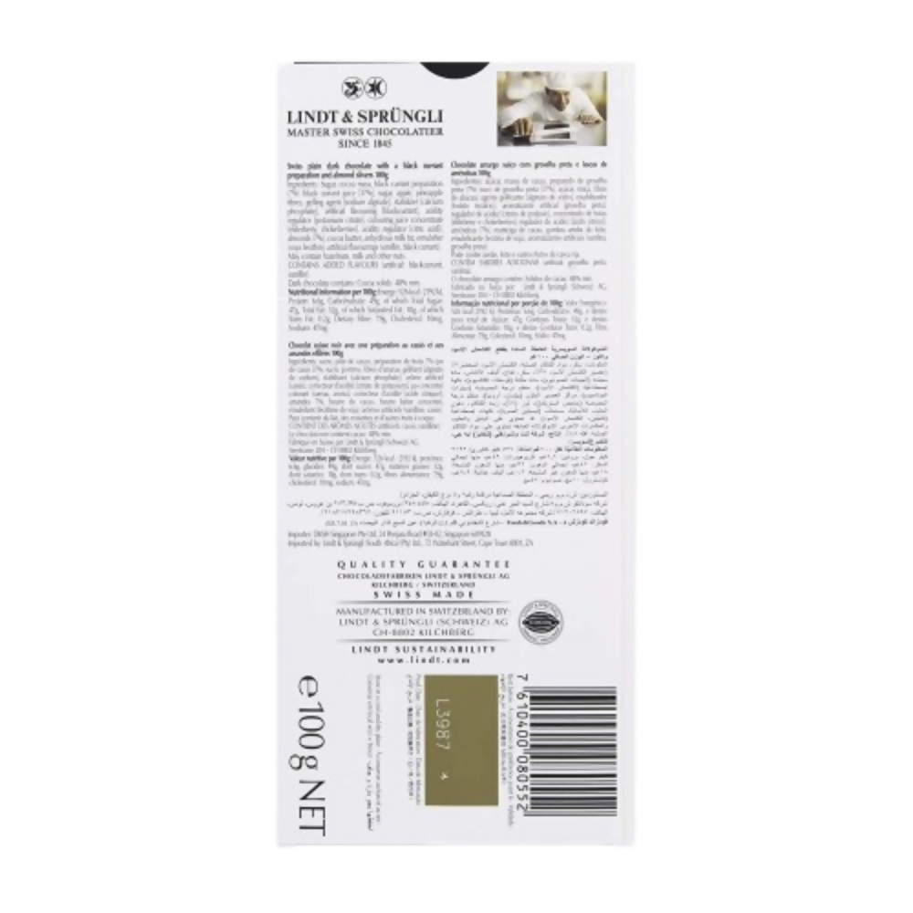 Lindt Excellence Black Currant Dark Chocolate | Grocsy