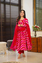 Aayaa Designer Printed Tebby Silk Suit - Multi Color | Grocsy