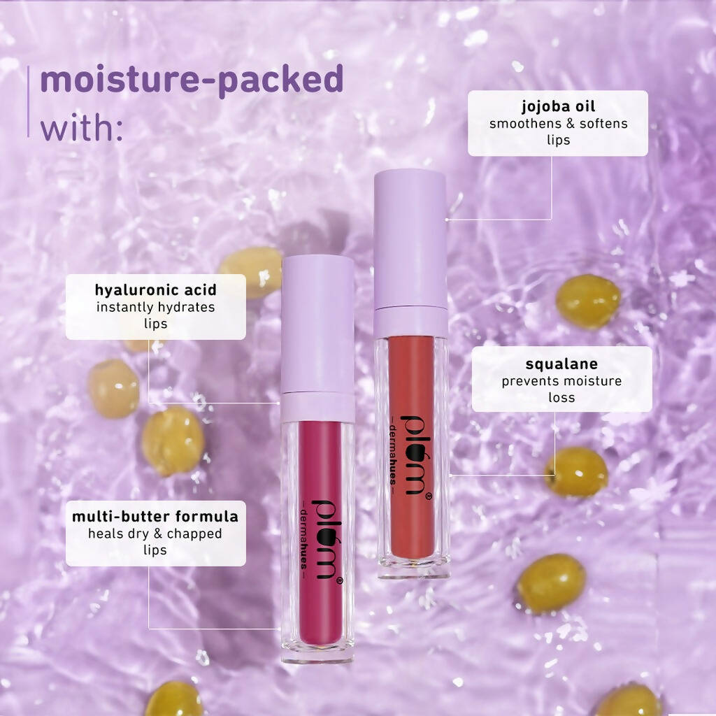 Plum Glassy Glaze Lip Lacquer 3-in-1 Lipstick + Lip Balm + Gloss 07 Mauvelous | Grocsy