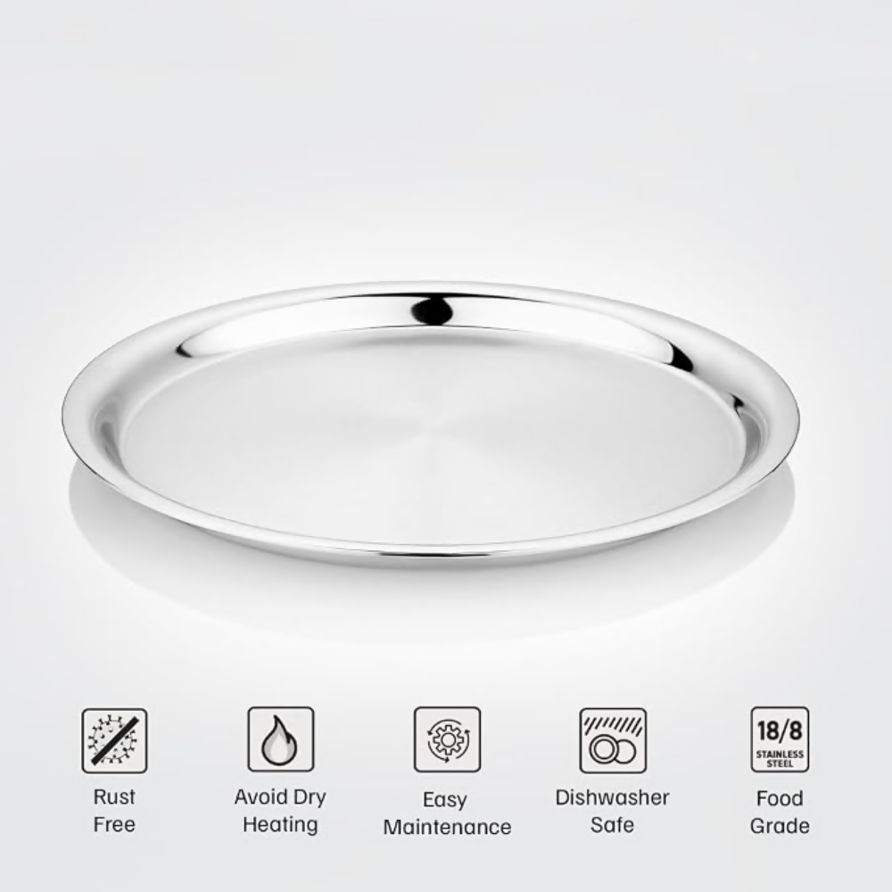 Vinod Stainless Steel Two Tone German Bogi Plate | Grocsy
