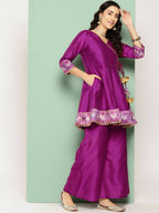 Ahalyaa Women's Traditional Wear Co-ods - Purple | Grocsy