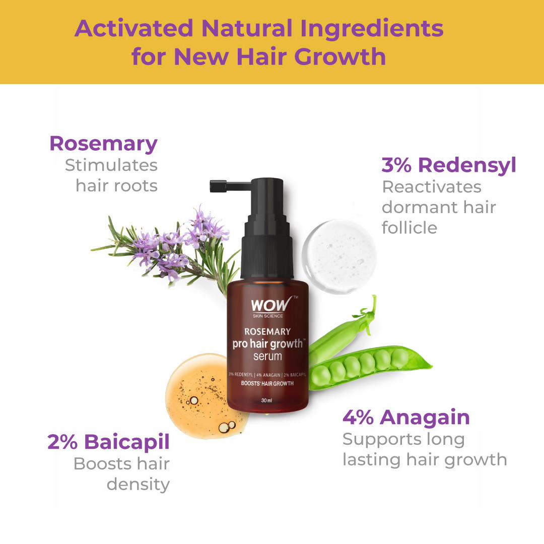 Wow Skin Science Rosemary Pro Hair Growth Serum For Denser Hair | Grocsy