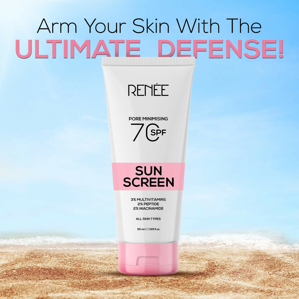 Renee Pore Minimizing Sunscreen SPF 70 With 2% Niacinamide, 2% Peptide & 3% Multivitamins | Grocsy