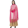 A R Silk Cotton Square Regular Dupatta Color Rani Dupatta or Chunni | Grocsy