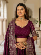 Lehenga Mart Wine Designer Wedding Wear Lehenga Choli | Grocsy