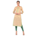 Aniyah Cotton Floral Print Straight Kurta In Beige Color (AN-170K) | Grocsy