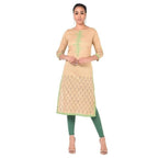 Aniyah Cotton Floral Print Straight Kurta In Beige Color (AN-170K) | Grocsy