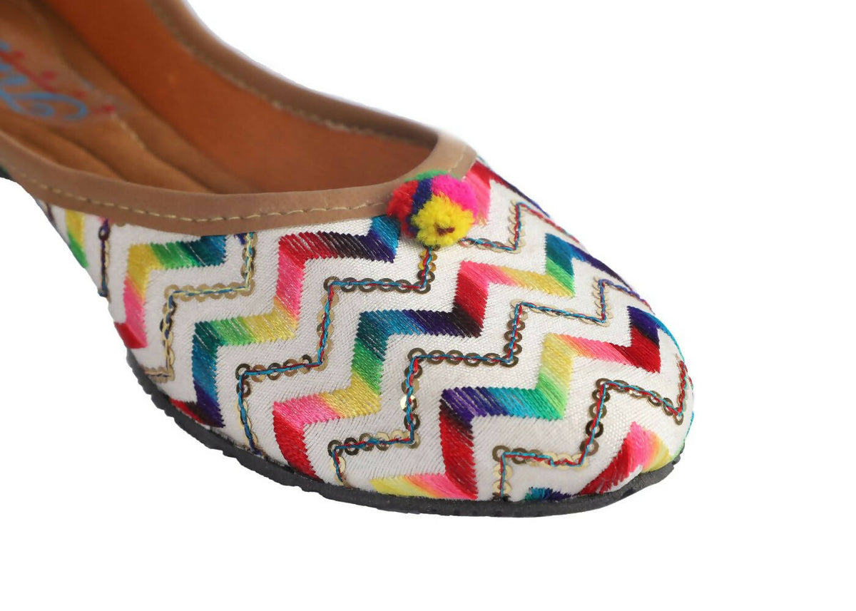 Tiny Bugs Girls Hand Crafted Ethnic Juttis - Multi | Grocsy
