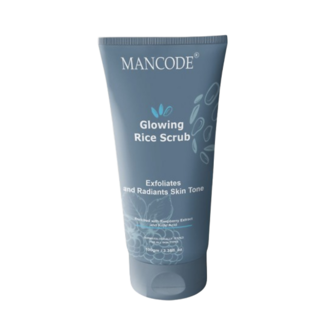 Mancode Glowing Rice Face Scrub For Exfoliates And Radiants Skin Tone | Grocsy