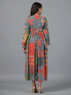 Juniper Women Red Muslin Printed Maxi Dress | Grocsy