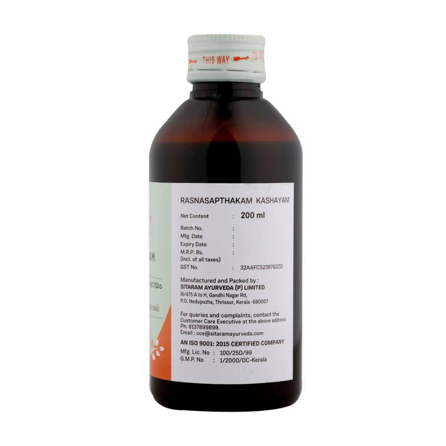 Sitaram Ayurveda Rasnasapthakam Kashayam | Grocsy