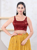 Joban Fashion Red Gajji Silk Sleeveless Back Open Blouse | Grocsy