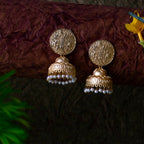 Joban Fashion Women Matte Gold Brass Jhumka | Grocsy