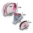 Colorbar Pouch Lips & Lashes Bag In Bag (Set Of Three) - White + Blush Pink | Grocsy