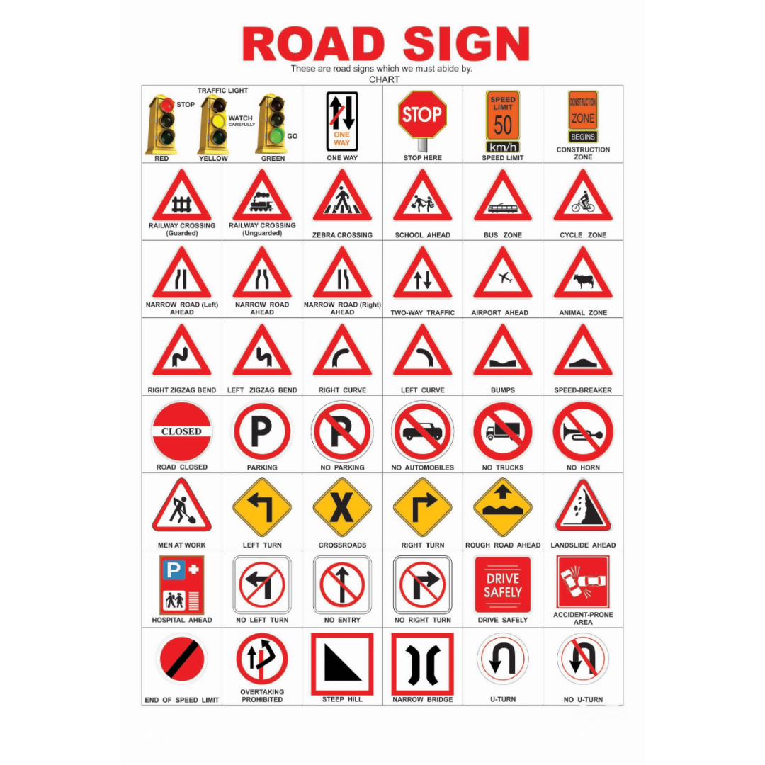 Dreamland Publications Educational Chart for Kids - Road Sign | Grocsy