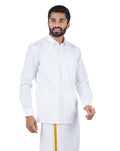 Ramraj Cotton Mens Full Sleeve Formal 100 % Cotton White Shirt | Grocsy
