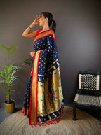 Joban Fashion Red Butti Kanchipuram silk Sarees | Grocsy