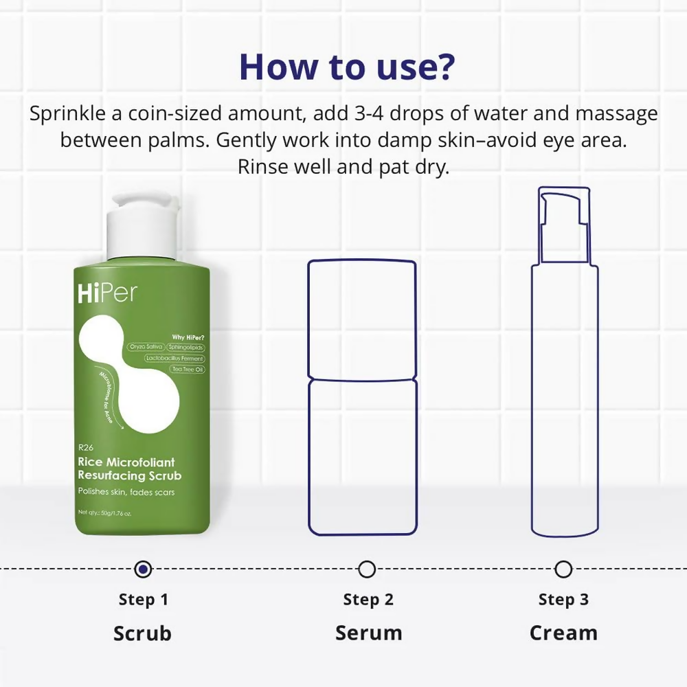 HiPer Skin Rice Microfoliant Resurfacing Face Scrub | Grocsy
