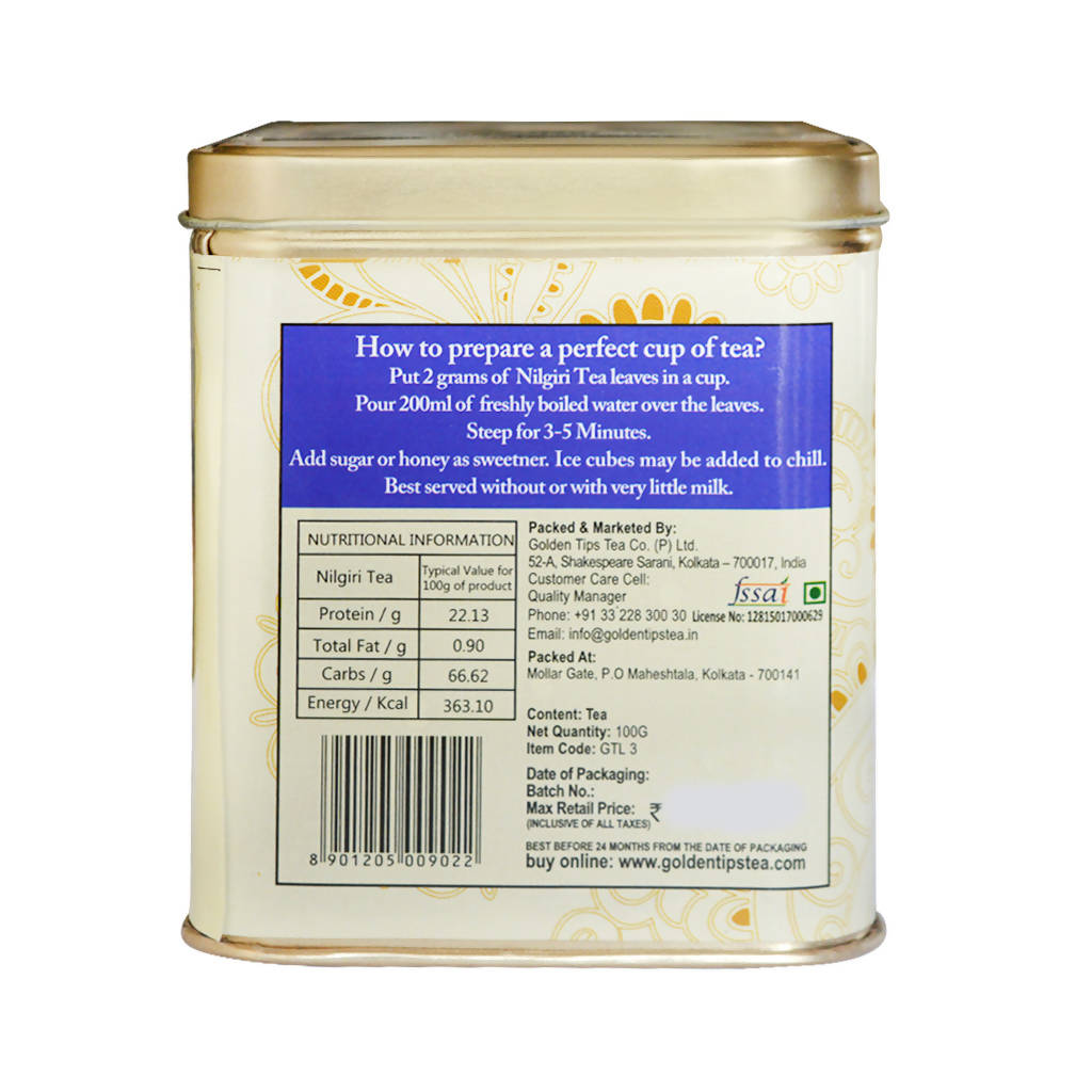 Golden Tips Nilgiri Tea - Tin Can | Grocsy