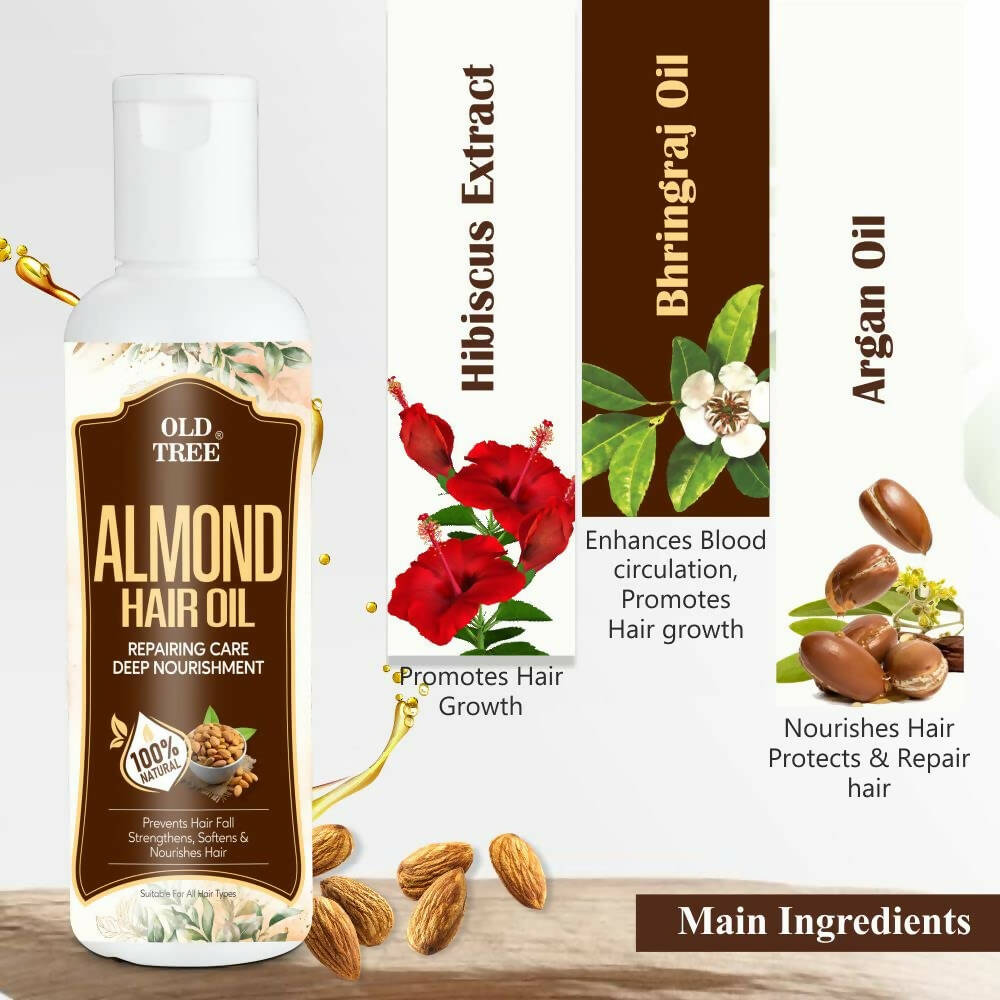Old Tree Almond Hair Oil - Pure Cold Pressed | Grocsy