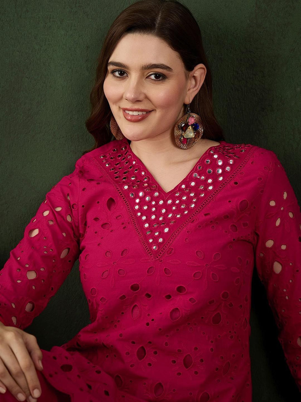 Sangria Embroidered Pure Cotton Kurta & Trouser | Grocsy